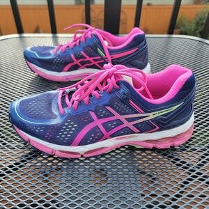 ASICS Women's Navy and Pink Athletic Shoes